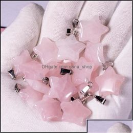 Charmes Breloques cristal naturel opale Rose Quartz oeil de tigre pierre étoile forme pendentif pour bricolage boucles d'oreilles collier fabrication de bijoux Nanashop D Dhp95