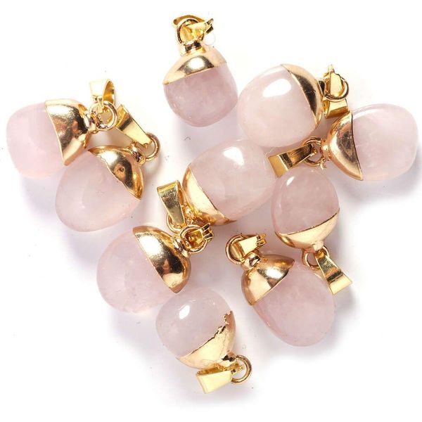Charms Breloques pendentif cristal Bk, vente en gros pour la fabrication de bijoux, Mini pendentifs en Quartz Rose, Bracelet, collier, boucles d'oreilles, livraison directe Ot9O3