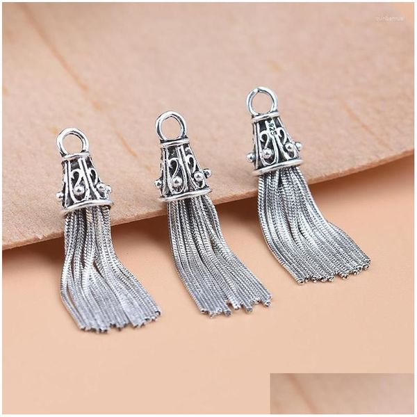 Charms Charms S925 Sterling Sier Thai bijoux à bricoler soi-même accessoires coréen serpent os chaîne gland pendentif à la main perlé matériel accès Dhy5N