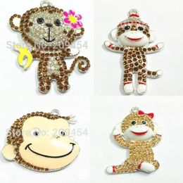 Breloques, choisissez le Style en premier, chaque sac de 10 pendentifs en forme de singe en émail pour collier en y, 230925