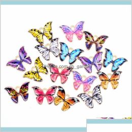 Charms Colorf Butterfly Pendant 100pcs lot 12x15 mm en émail Animal Pendants Ajustement pour le bracelet de collier