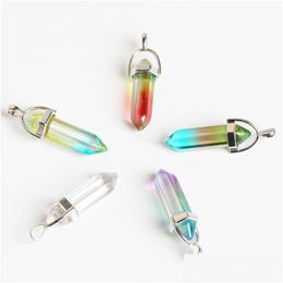 Charms Colorf Glazen zeshoekige hangers voor sieraden maken doe -het -zelf ketting oorrang geschenken drop levering bevindingen componenten dhgarden dhoex