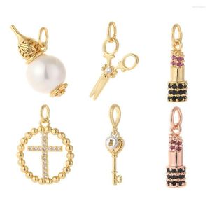 Charms Croix pour la fabrication de bijoux Or Sun Eye Coin Designer DIY Boucles d'oreilles Collier Bracelet Charme Cuivre Drop Livraison 202 Dhekp