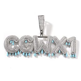 Charms Custom lichtgevende Letters Naam Hangers Kettingen voor Mannen Hip Hop 3A CZ Steen Bling Iced Out Rapper Sieraden drop 231010