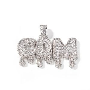 Charmes personnalisés personnalité lettres nom pendentifs colliers pour hommes Hip Hop CZ pierre Bling glacé rappeur bijoux 231128