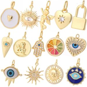 Breloques en forme de cœur de Cupidon pour la fabrication de bijoux, fournitures de fabrication de bijoux, œil bleu maléfique, étoile du soleil, boucles d'oreilles, collier, Bracelet, articles en vrac, vente en gros