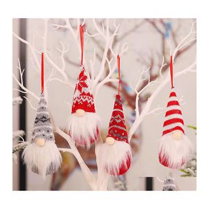 Charmes Mignon Gnome Poupée Sans Visage Décoration D'arbre De Noël Pour La Maison Ornement De Noël Noël Navidad Natal Bonne Année 2022 Cadeaux Diy Je Dhpdj