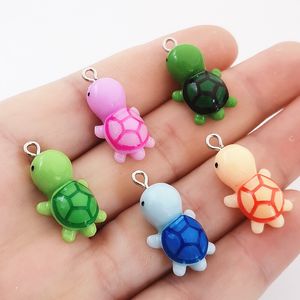 Bedels Leuke Kleine Schildpad Hars Sleutelhanger Ketting Hanger Sieraden Bevindingen Diy Handgemaakte Sieraden Drop Levering Smtj0