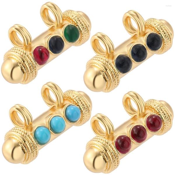 Breloques mignon Microphone Double trou pendentif pour la fabrication de bijoux Boho Zircon couleur or Dijes Bracelet à bricoler soi-même collier