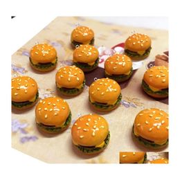 Charms schattige mini hars hamburger sandwich hangers voor doe -het -zelf oorbellen sleutelhangers mode sieraden maken drop levering bevindingen componen dhvuu