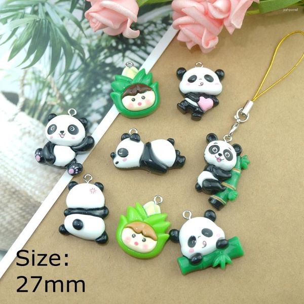 Dijes lindo Panda para pendientes pulseras fabricación de joyas DIY colgantes del Día de San Valentín al por mayor a granel