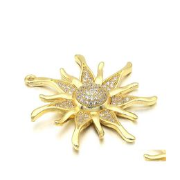 Charms CZ Crystal Gold/Sier Color Sun Flower Hangers voor vrouwen Diy sieraden maken bevindingen Leveringen Groothandel VD286Charms Drop Deli Otbmu