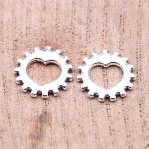 Charms Decoratie Gear Hartvoorraden voor sieraden 12x12mm 40 st