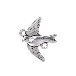 Charms Diy Sieraden Bevindingen Kleine Llow Charm Brons Sier Kleur Legering Schattig Vogel Handgemaakte Armband Meisjes Kinderen Accessoire Maken Drop Deli Dhqkj