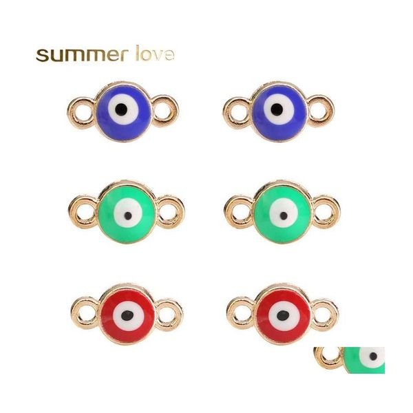 Charms Diy Oil Difre 3 Couleur Evil Blue Eye Pendentifs Charme Pour Porte-clés Bracelet Chanceux Plaqué Or Alliage Bijoux Drop Delivery Findin Dhiqv