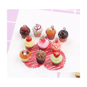 Charms Diy Resin Cup cake chocolaatjes oorbellen sleutelring bevindingen componenten charm sieraden accessoires voor meisje 0 5HL Q2 drop levering dhxic