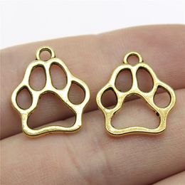 Charms Dog Paw Antique Hangers, Vintage Tibetaans Zilveren Sieraden, DIY Sieraden Accessoires voor Armband Ketting 19x17mm