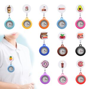 Charms donuts clip pocket horloges verpleegkundige horloge broche fob badge accessoires patroon ontwerp intrekbare druppel levering otzvz