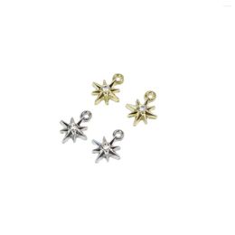 Charms Eruifa 10st mini ster met steen zinklegering hanger mode-sieraden DIY handgemaakte 2 kleuren