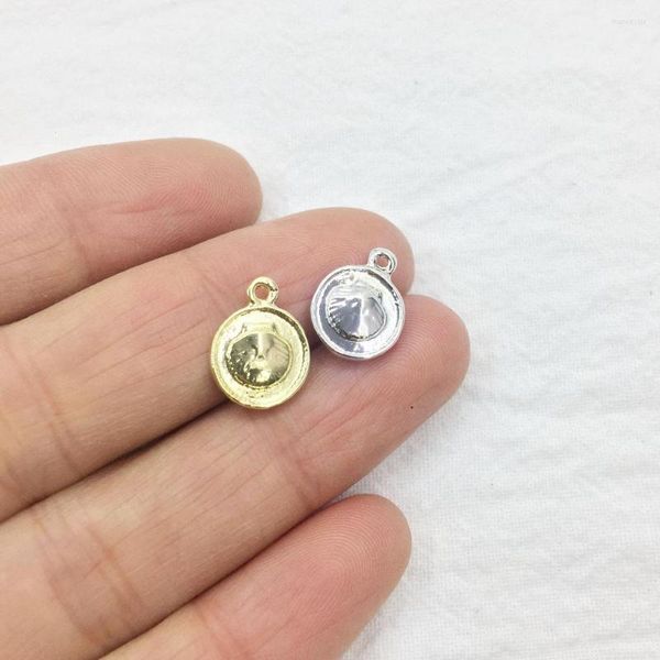 Dijes Eruifa 20 piezas 10mm bonito estampado de concha moneda venta al por mayor collar pendiente pulsera joyería DIY hecho a mano 2 colores