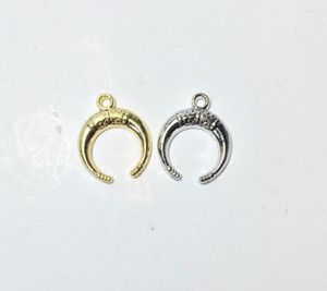 Breloques Eruifa vendre 20 pièces 15mm corne de boeuf en alliage de Zinc femmes en gros collier boucle d'oreille Bracelet bijoux bricolage à la main 2 couleurs