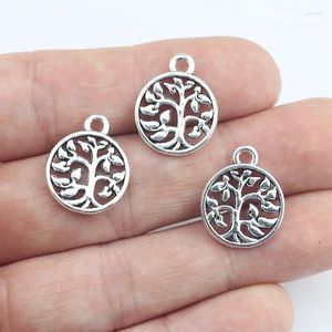 Charmes Est 20 pièces 15 18mm couleur argent Antique arbre creux Wicca collier boucles d'oreilles pendentif pour bijoux à bricoler soi-même faisant des résultats