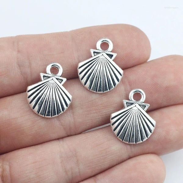 Charmes Est 20 pièces 19 16mm couleur argent Antique coquille de mer collier boucles d'oreilles pendentif mignon pour la fabrication de bijoux à bricoler soi-même en gros