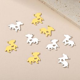 Charms EUEAVAN 5 stks Hond Charm Roestvrij Staal Voor Sieraden Maken Dier Huisdier Hanger DIY Ketting Armband Oorbellen Benodigdheden