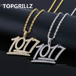 Charms Mode 1017 Lettres glacées Pendentif Colliers avec chaîne de tennis Hommes Hip Hop Bijoux Or Argent Couleur Charmes Pour Cadeaux 230908