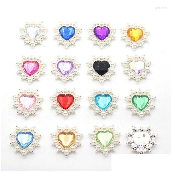 Charms Fashion Allliage en alliage en forme de coeur Perle Boutons décoratifs DIY CHEAUX ORNAMENT Vêtements Jupe matériaux accessoires Drop Livraison DHTX7