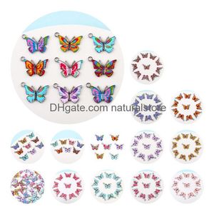 Charms Fashion Colorf Butterfly fermoir Diy Pendentids Bijoux Accessoires Alloy Ally Huile Keychain Drop Livraison Composants OTPT0