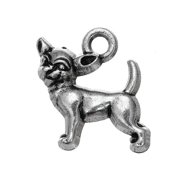 Charms Mode Facile à bricoler 30pcs Chihuahua Chien Animal Métal Antique Sier Rempli Simple Côté Bijoux Faire Fit Pour Drop Livraison F F Dhbve