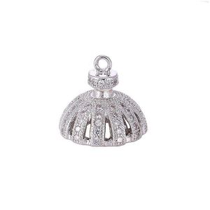 Encantos Joyería de moda Brillante Corona de circón flotante para hacer DIY Micro Pave Conectores Bijoux Berloques Drop Entrega 202 Dhof2