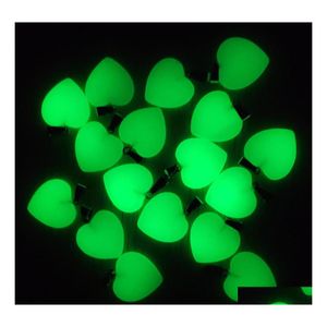 Charms Mode Amour Coeur Vert Lumineux Glow Light Pendentifs En Pierre Pour Collier Fabrication De Bijoux Drop Livraison Résultats Composants Dhfig