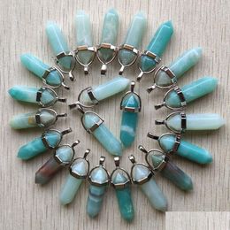 Charmes Mode Naturel Amazonite Pierre Forme Point Chakra Pendentifs Pour La Fabrication De Bijoux En Gros Drop Delivery Résultats Composants Dhovm