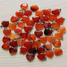 Encantos moda natural vermelho ônix pedra amor coração forma contas de pedra pingentes 20mm para fazer jóias pingente whol2314