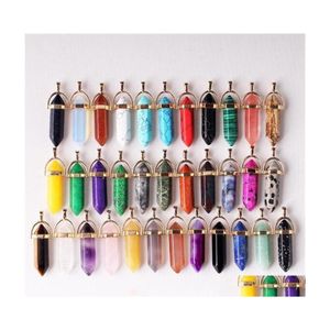 Charms Mode Pierre Naturelle Forme Guérison Cristal Pendentif Quartz Chakra Druzy Collier Bijoux Findinngs Drop Delivery Résultats Comp Dhpce