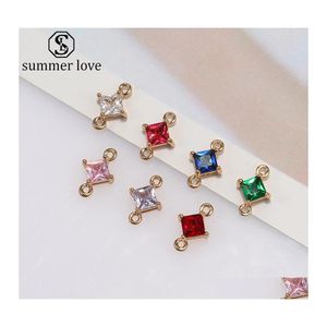 Charms Mode Rhombus K9 Verre Cristal Pendentif Colorf DIY Bijoux Accessoires Collier Bracelet Connecteurs Bailsz Drop Livraison Fin Dhyhq