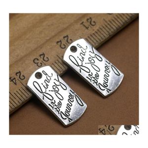 Charms Fashion Trendy vind vreugde in de reis Alloy Tag Single Side Mes 10x20mm 100pcs 628 T2 Drop Delivery Sieraden Bevindingen Componen DHHSB