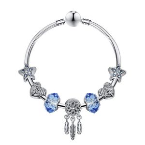 Charms fit voor Armbanden Blauwe Ster Kralen Dream Catcher Dangle Hanger Bangle liefde Kraal Diy Bruiloft Sieraden Accessoires270B