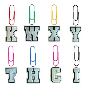 Charms Fluorescent Letter 26 Cartoon Clips Paper Book Markers For Teacher Home Bureau Supply Student Studentery SILE Book Otjud