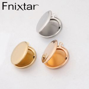 charms Fnixtar 20 pièces 30*27mm miroir poli rond Photo médaillon breloques en acier inoxydable Photo médaillon pour la fabrication de bijoux à bricoler soi-même