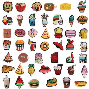 Charms Food Themed Shoe Decoration Hamburger Fries Pack Fit For Wristband Clog Sandals Decor Pvc Pins Accessoires Party Favor Holida Otq07