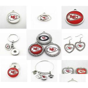 Charms Football Kansas City Dangle Charms Mix Style DIY Pendentif Bracelet Collier Boucles D'oreilles Bouton Pression Bijoux Accessoires8132502 Drop Dh8G6