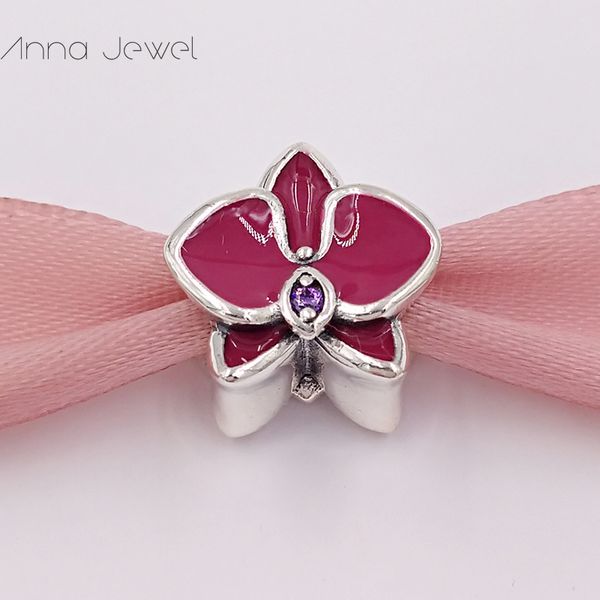 Kit de dijes para fabricación de joyas Orquídea Radiante pandora pulseras de amor con cuentas de plata esposa mujer brazalete cadena cuentas collar de novia regalos de aniversario 792074EN69