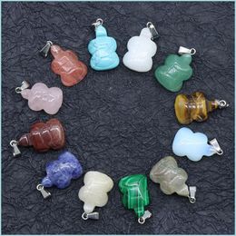 Charms fubaoying gesneden edelstenen dieren charmes schildpad crystal roze kwartsiet ketting voor sieraden maken c3 dr dhseller2010 dhnyg