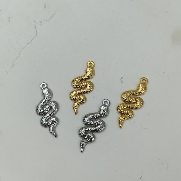 Breloques géométriques Cuba pliantes en forme de serpent belles rayures unisexe personnalisés amoureux de l'acier inoxydable choisissent des bijoux cadeaux