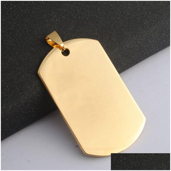 Charms Or Couleur Gravable En Acier Inoxydable Dog Tag Forme Résultats De Bijoux Pour Hommes Femmes Pendentif Colliers Drop Delivery Composants Dhjvd