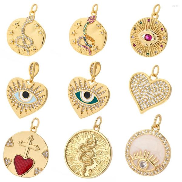 Breloques couleur or métal cuivre accessoires pour Bracelets faisant des fournitures pendentifs serpent bricolage charme CZ Zircon