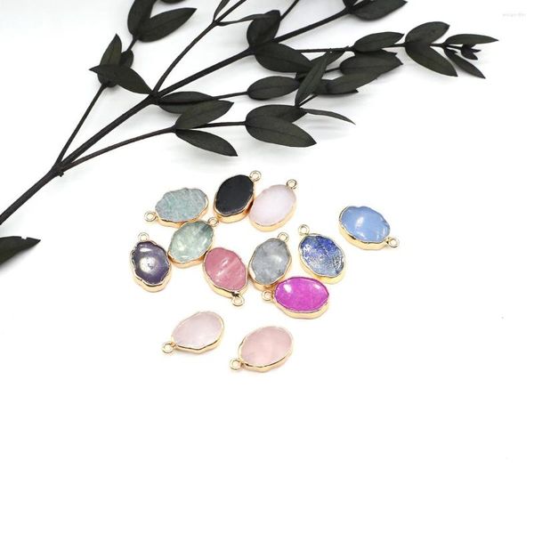 Breloques couleur or enveloppées de forme irrégulière, pendentif opale Rose Quartz pour la fabrication de bijoux, fournitures, accessoires de collier à faire soi-même